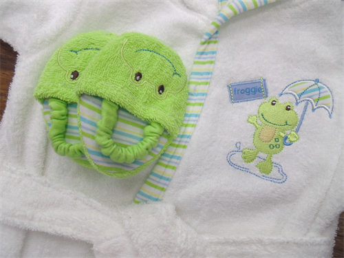 Traje 100% de baño de encargo del algodón con la capilla para el bebé unisex